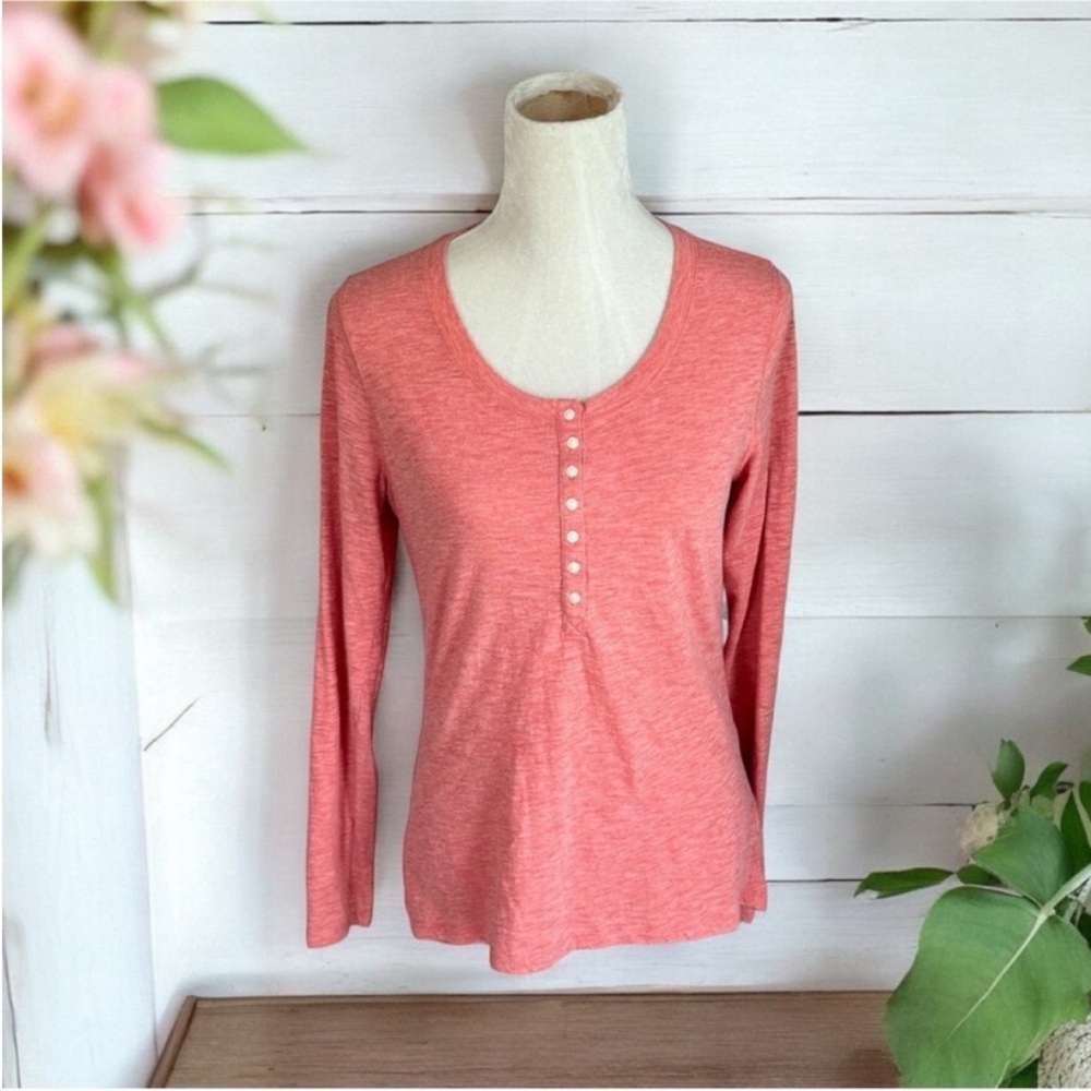 Mossimo Pink Heathered Long Sleeve Blouse